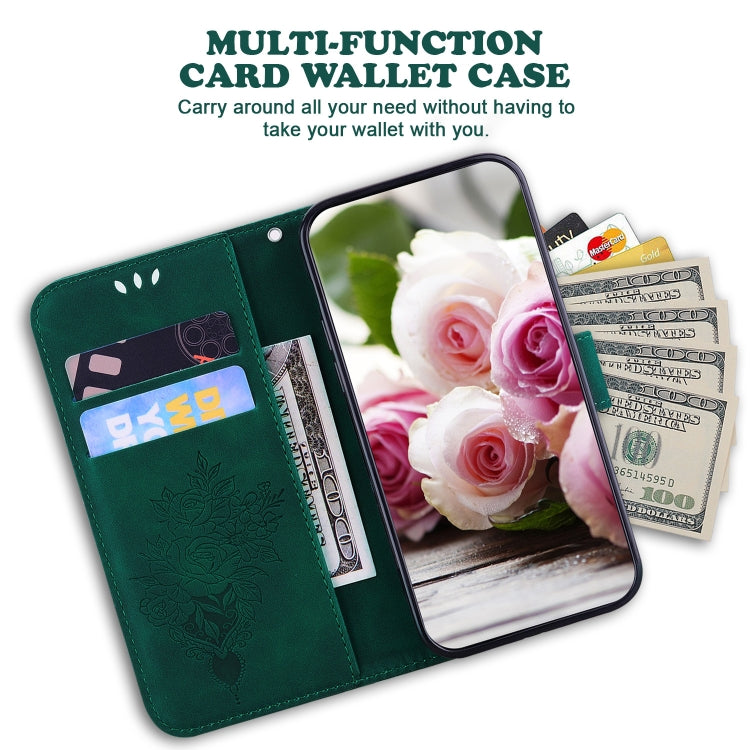 For Xiaomi Redmi 12C / 11A Butterfly Rose Embossed Leather Phone Case(Green) - free shipping - PMC TechLife - Order now!