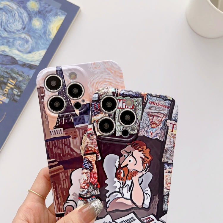 For iPhone 14 Pro Precise Hole Oil Painting Glossy PC Phone Case(Train) - iPhone 14 Pro Cases by PMC TechLife | Online Shopping South Africa | PMC TechLife