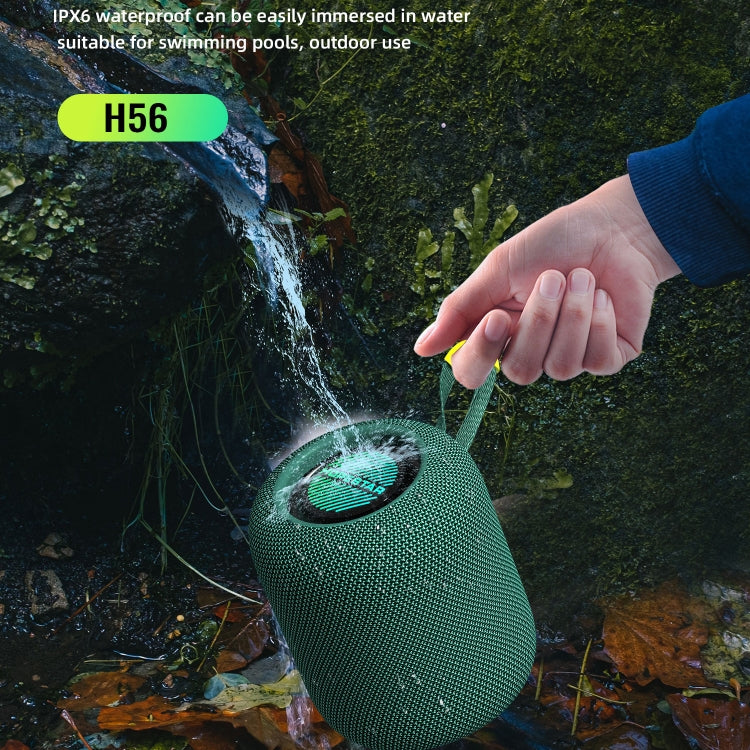 HOPESTAR H56 IPX6 Waterproof 10W TWS Subwoofer Light Bluetooth Speaker(Green) - Waterproof Speaker by HOPESTAR | Online Shopping South Africa | PMC TechLife | Buy Now Pay Later Mobicred