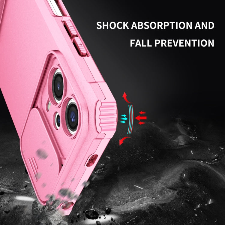 For Xiaomi Redmi Note 12 5G / Poco X5 Stereoscopic Holder Sliding Camshield Phone Case(Pink) - Note 12 Cases by PMC Jewellery | Online Shopping South Africa | PMC Jewellery