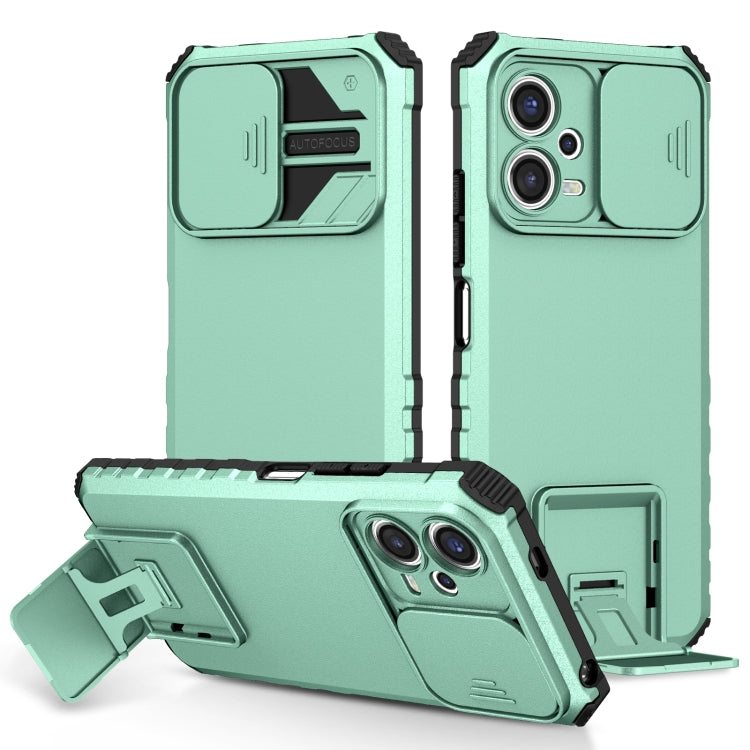 For Xiaomi Redmi Note 12 5G / Poco X5 Stereoscopic Holder Sliding Camshield Phone Case(Light Blue) - Note 12 Cases by PMC Jewellery | Online Shopping South Africa | PMC Jewellery