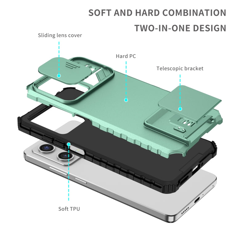 For Xiaomi Redmi Note 12 Pro 5G / Poco X5 Pro Stereoscopic Holder Sliding Camshield Phone Case(Light Blue) - free shipping - PMC TechLife - Order now!