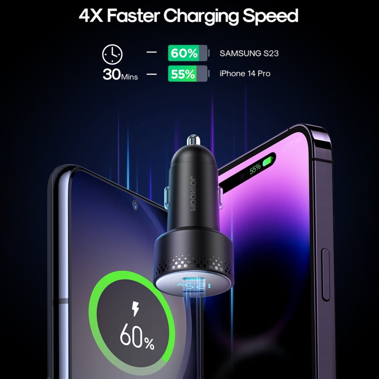 JOYROOM JR-CCD02 70W Dual PD Ports Digital Display Car Charger(Black) - Car Charger by JOYROOM | Online Shopping South Africa | PMC Jewellery