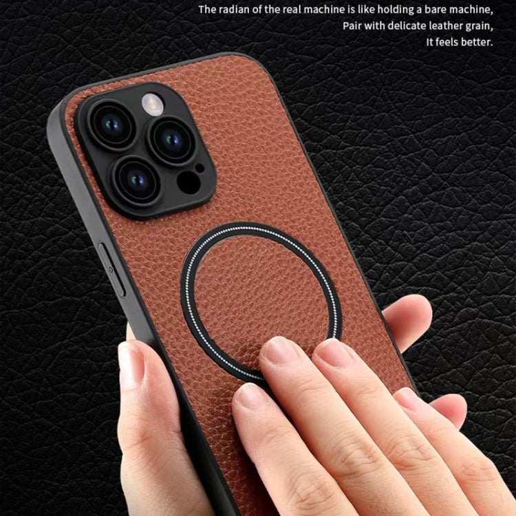 For iPhone 11 Pro Skin Feel Litchi Texture MagSafe Magnetic Phone Case(Blue) - iPhone 11 Pro Cases by PMC TechLife | Online Shopping South Africa | PMC TechLife | Buy Now Pay Later Mobicred