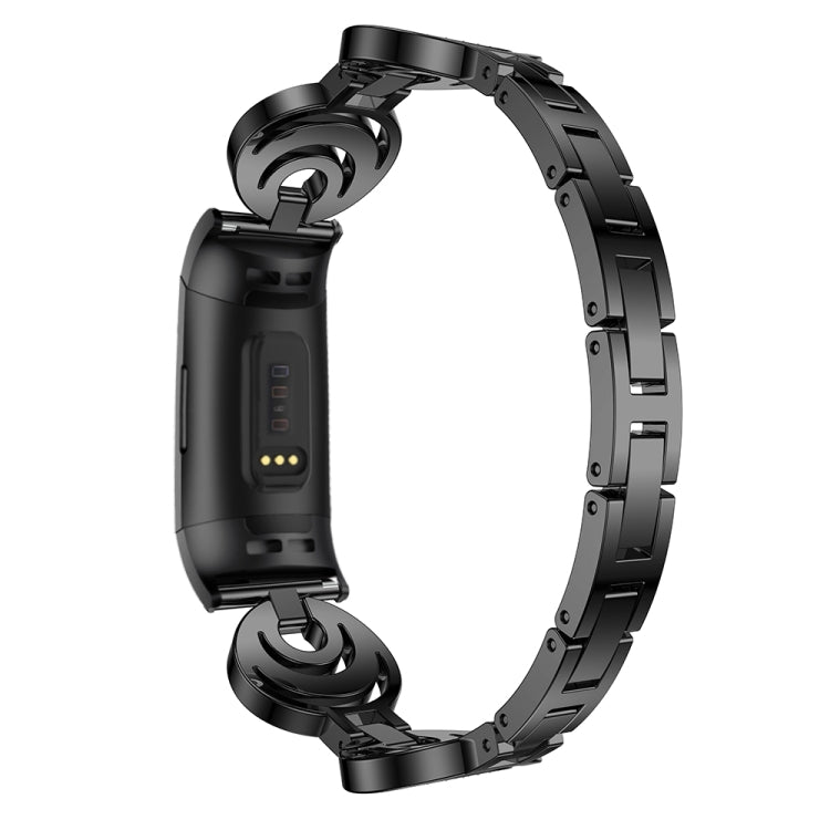 For Fitbit Charge 2 Sun Moon Star Diamond Metal Watch Band(Black) - Smart Wear by PMC TechLife | Online Shopping South Africa | PMC TechLife