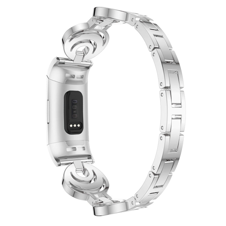 For Fitbit Charge 2 Sun Moon Star Diamond Metal Watch Band(Silver) -  by PMC TechLife | Online Shopping South Africa | PMC TechLife
