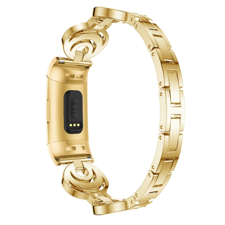 For Fitbit Charge 5 Sun Moon Star Diamond Metal Watch Band(Gold) -  by PMC TechLife | Online Shopping South Africa | PMC TechLife