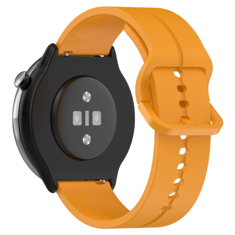 For Amazfit GTR Mini 20mm Flat Head Groove Reverse Buckle Silicone Watch Band(Yellow) -  by PMC TechLife | Online Shopping South Africa | PMC TechLife
