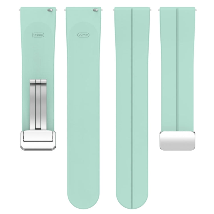 For Amazfit GTR 4 Magnetic Fold Clasp Silver Buckle Silicone Watch Band(Teal) -  by PMC TechLife | Online Shopping South Africa | PMC TechLife