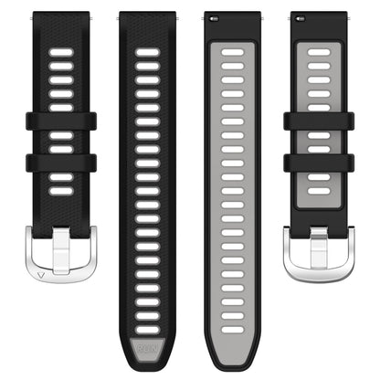 For Amazfit GTR Mini 20mm Cross Texture Two Color Silicone Stainless Steel Buckle Watch Band(Black Gray) -  by PMC Jewellery | Online Shopping South Africa | PMC Jewellery