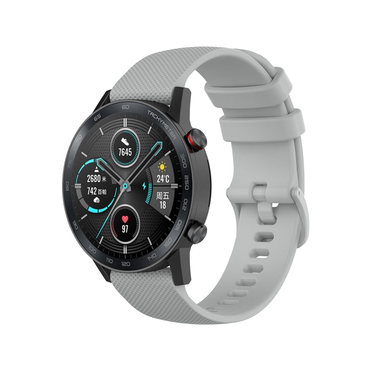 For Honor Watch GS 3i 22mm Small Plaid Texture Silicone Watch Band(Grey) - Smart Wear by PMC TechLife | Online Shopping South Africa | PMC TechLife