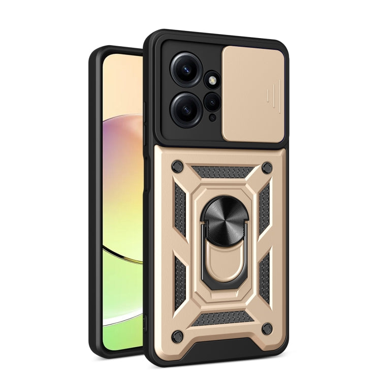 For Xiaomi Redmi Note 12 4G Global Sliding Camera Cover Design Phone Case(Gold) - Note 12 Cases by PMC Jewellery | Online Shopping South Africa | PMC Jewellery