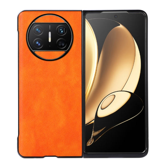 For Huawei Mate X3 Two-color Litchi Texture PU Phone Case(Orange) - Huawei Cases by PMC Jewellery | Online Shopping South Africa | PMC Jewellery