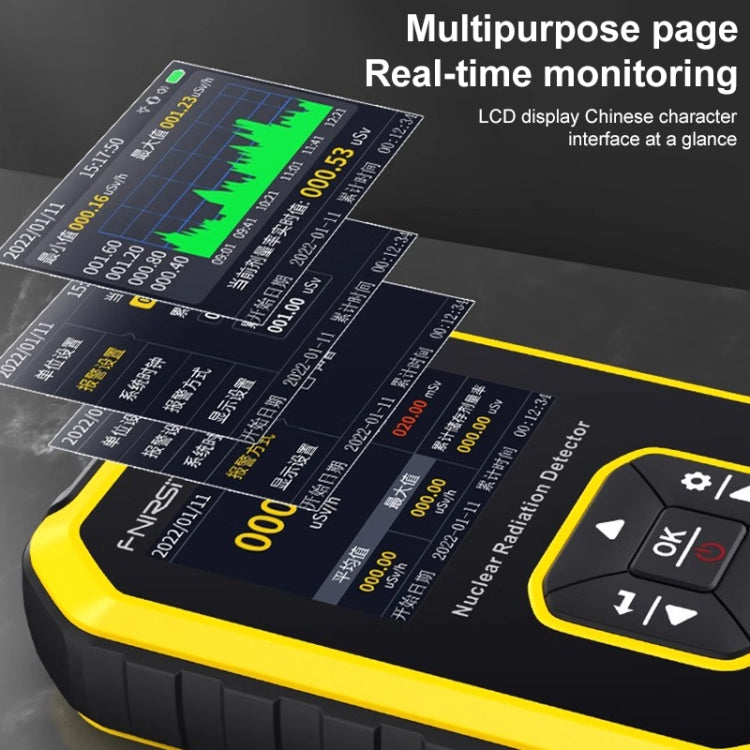 Fnirsi GC01 Home Lndustrial Marble Radioactive X / Y Ray Nuclear Radiation Detector Geiger Counter(Yellow) - Radiation Detector by FNIRSI | Online Shopping South Africa | PMC Jewellery | Buy Now Pay Later Mobicred