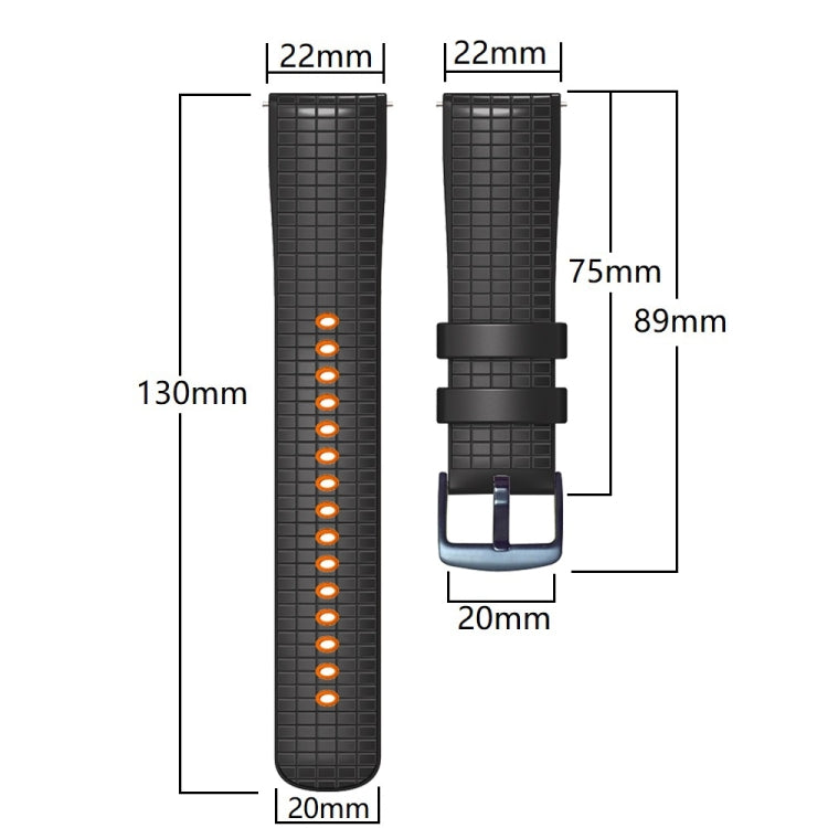 22mm Universal Mesh Two-Tone Silicone Watch Band(Black Lime) - Smart Wear by PMC Jewellery | Online Shopping South Africa | PMC Jewellery