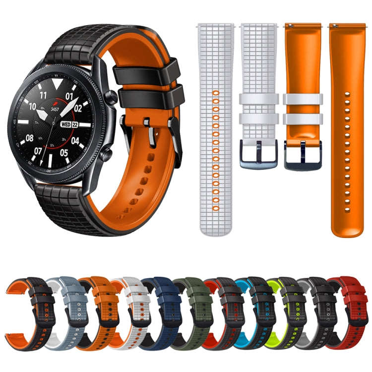 22mm Universal Mesh Two-Tone Silicone Watch Band(Black Red) - Smart Wear by PMC TechLife | Online Shopping South Africa | PMC TechLife