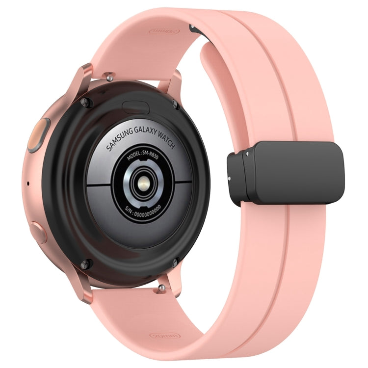 20mm Universal Flat Head Groove Folding Black Buckle Silicone Watch Band(Light Pink) - Smart Wear by PMC TechLife | Online Shopping South Africa | PMC TechLife