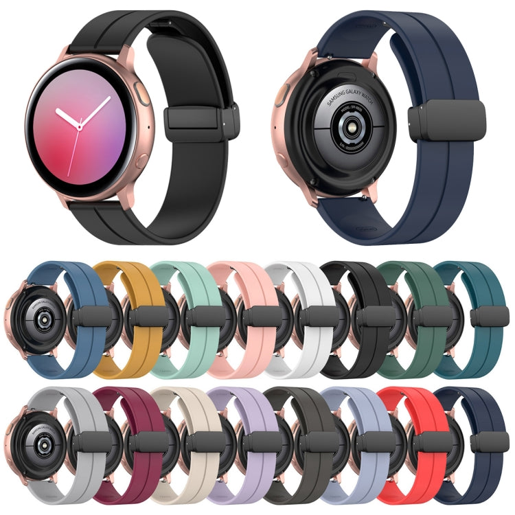 22mm Universal Flat Head Groove Folding Black Buckle Silicone Watch Band(Light Grey) - Smart Wear by PMC TechLife | Online Shopping South Africa | PMC TechLife