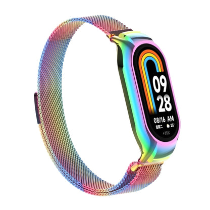 For Xiaomi Mi Band 8 Integrated Metal Case + Milanese Magnetic Watch Band(Colorful) - Smart Wear by PMC Jewellery | Online Shopping South Africa | PMC Jewellery
