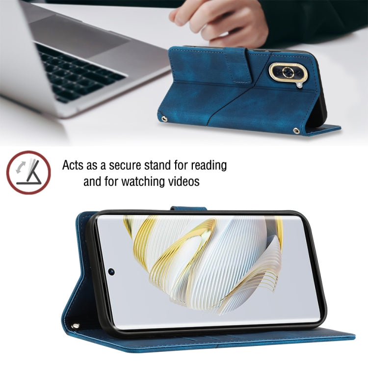 For Huawei nova 10 Skin-feel Embossed Leather Phone Case(Blue) - free shipping - PMC TechLife - Order now!