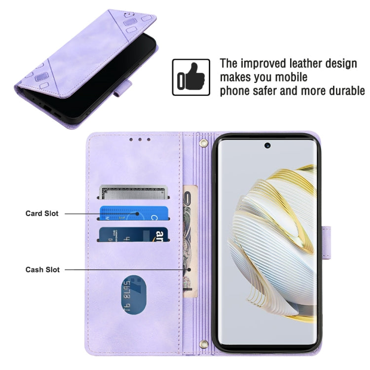 For Huawei nova 10 Skin-feel Embossed Leather Phone Case(Light Purple) - free shipping - PMC TechLife - Order now!