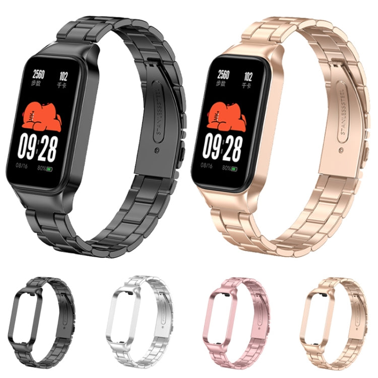 For Redmi Band 2 Three-bead Metal Watch Band(Silver) - Smart Wear by PMC TechLife | Online Shopping South Africa | PMC TechLife