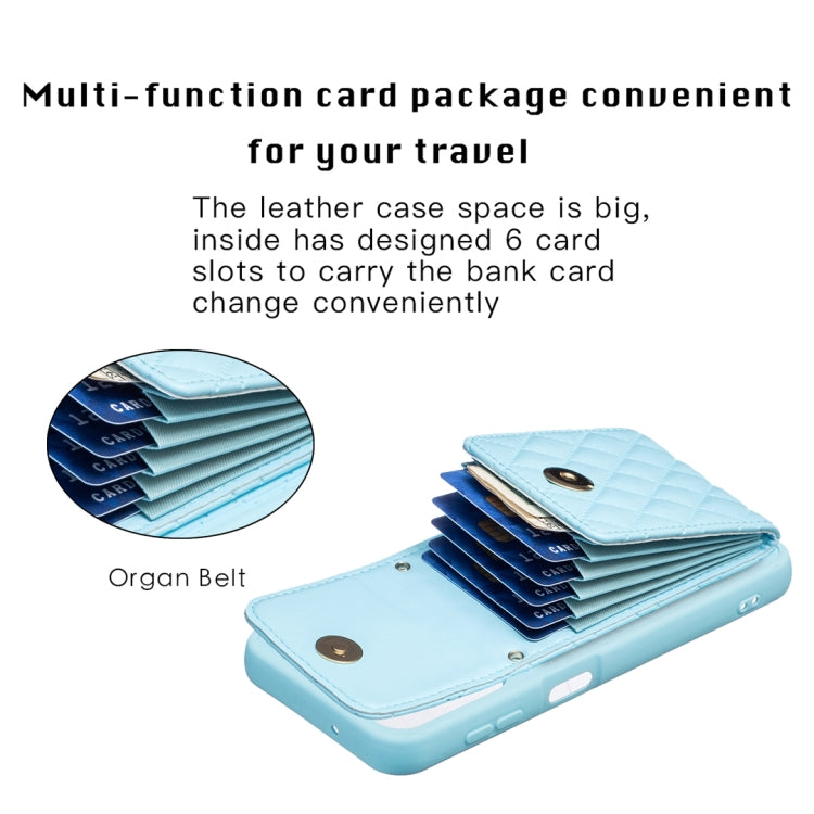 For Samsung Galaxy A14 4G / 5G Vertical Wallet Rhombic Leather Phone Case(Blue) - free shipping - PMC TechLife - Order now!