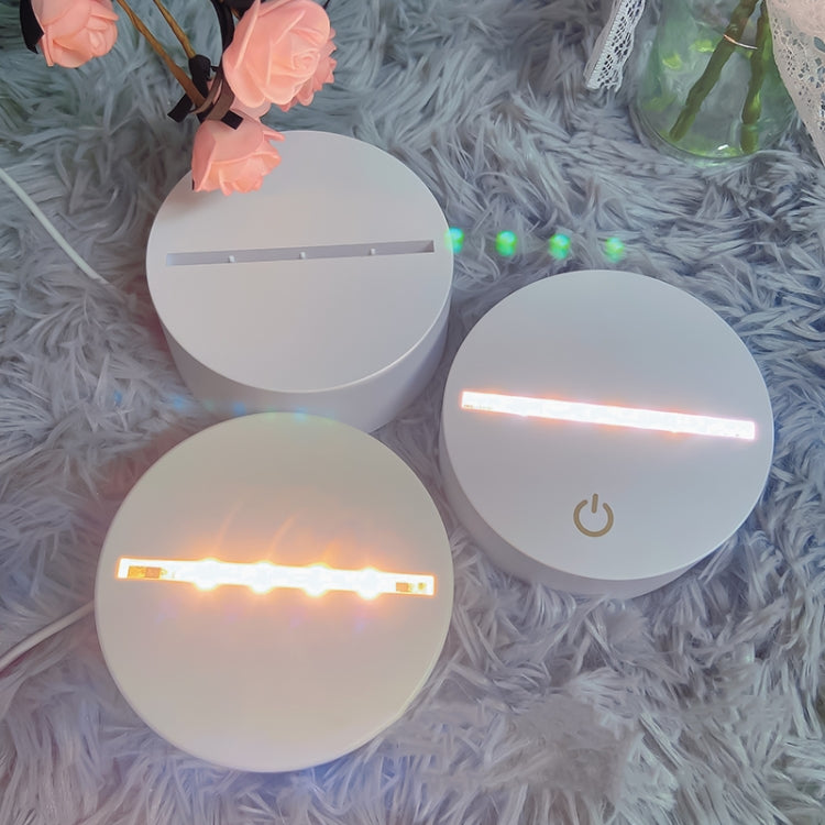 A189 LED Colorful 3D Night Light Bluetooth Speaker Base with Box(White Round) - Desktop Speaker by PMC Jewellery | Online Shopping South Africa | PMC Jewellery