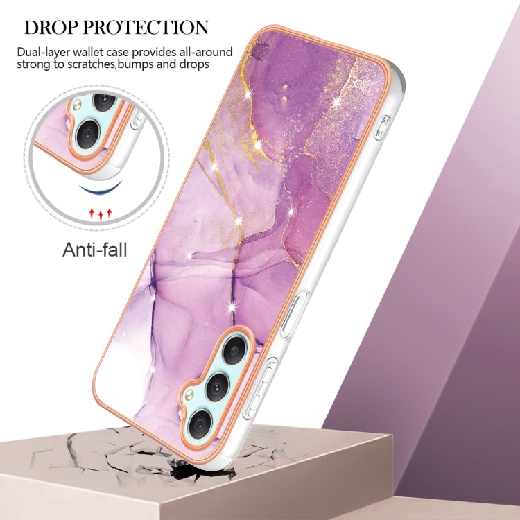 For Samsung Galaxy A24 Electroplating Marble Dual-side IMD Phone Case(Purple 001) - free shipping - PMC TechLife - Order now!
