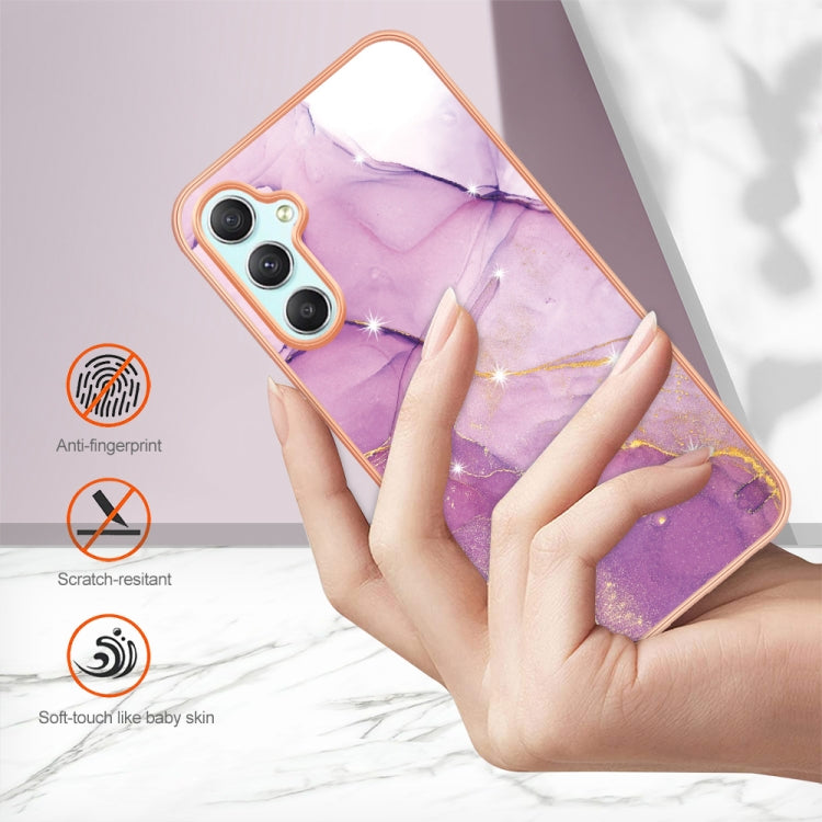 For Samsung Galaxy A24 Electroplating Marble Dual-side IMD Phone Case(Purple 001) - free shipping - PMC TechLife - Order now!