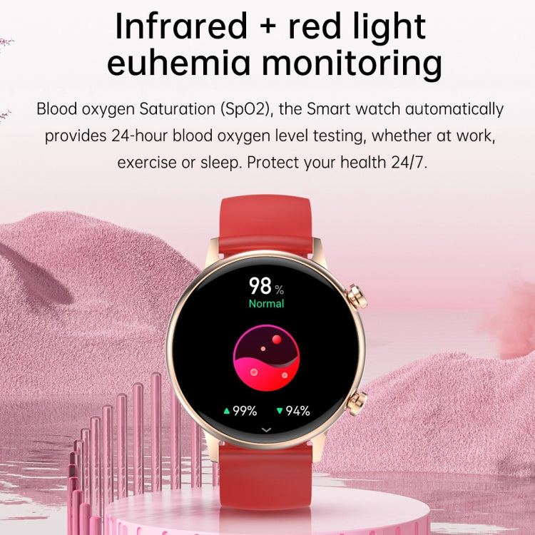 HK39 1.1 inch Smart Silicone Strap Watch Supports Bluetooth Call/Blood Oxygen Monitoring(Red) - Smart Wear by PMC Jewellery | Online Shopping South Africa | PMC Jewellery