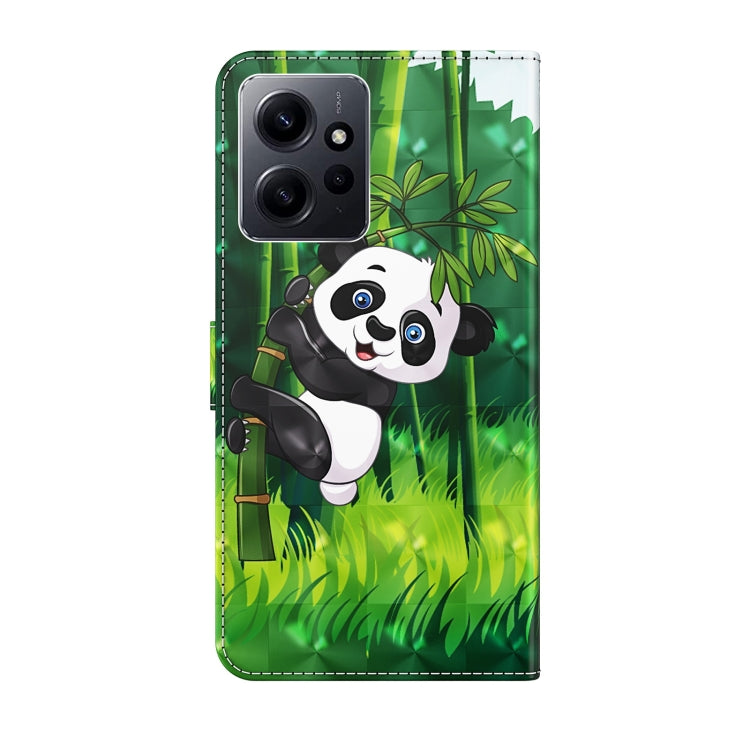 For Xiaomi Redmi Note 12 4G Global 3D Painting Pattern Flip Leather Phone Case(Bamboo Panda) - Note 12 Cases by PMC Jewellery | Online Shopping South Africa | PMC Jewellery