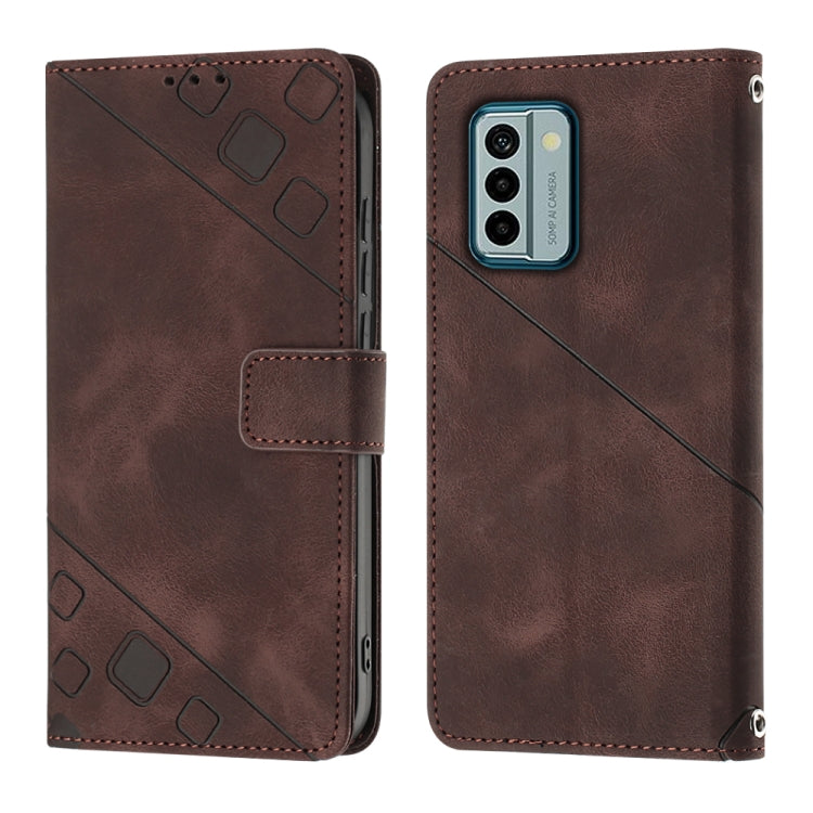 For Nokia G22 Skin-feel Embossed Leather Phone Case(Brown) - free shipping - PMC TechLife - Order now!
