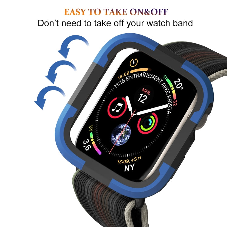 For Apple Watch Series SE 2&6&SE&5&4 44mm Armor Frame Watch Case(Blue) - Smart Wear by PMC TechLife | Online Shopping South Africa | PMC TechLife