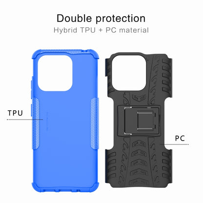 For Xiaomi Redmi 12C Tire Texture TPU + PC Phone Case with Holder(Blue) - Xiaomi Cases by PMC Jewellery | Online Shopping South Africa | PMC Jewellery