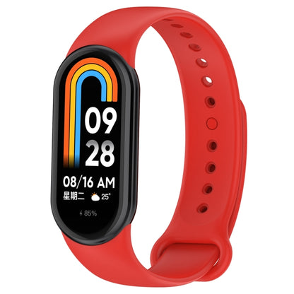 For Xiaomi Mi Band 8 Solid Color Silicone Plug Replacement Watch Band(Red) - Smart Wear by PMC Jewellery | Online Shopping South Africa | PMC Jewellery