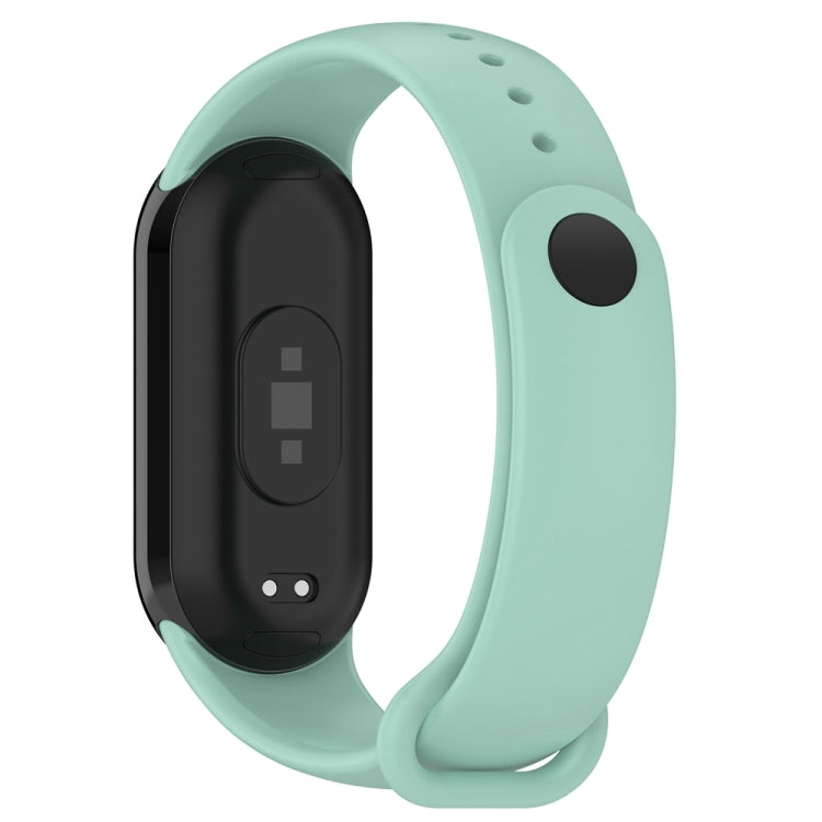 For Xiaomi Mi Band 8 Solid Color Stainless Steel Plug Replacement Watch Band (Blue Green) - Watch Bands by PMC Jewellery | Online Shopping South Africa | PMC Jewellery