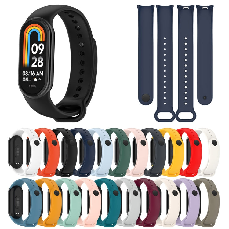 For Xiaomi Mi Band 8 Solid Color Stainless Steel Plug Replacement Watch Band (Blue Green) - Watch Bands by PMC Jewellery | Online Shopping South Africa | PMC Jewellery