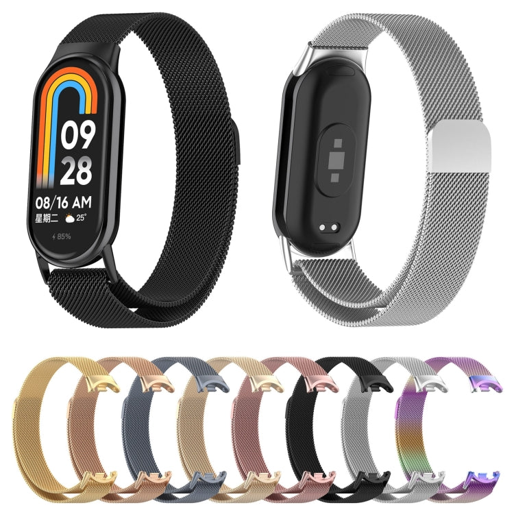 For Xiaomi Mi Band 8 Milanese Metal Watch Band(Silver) - Smart Wear by PMC TechLife | Online Shopping South Africa | PMC TechLife