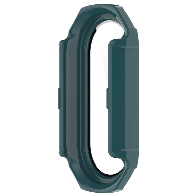 For Xiaomi Mi Band 8 PC + Tempered Glass Integrated Protective Watch Case(Pine Green) - Smart Wear by PMC Jewellery | Online Shopping South Africa | PMC Jewellery