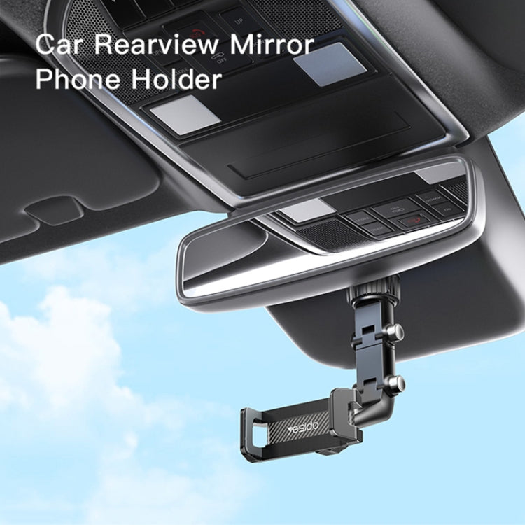 Yesido C192 Car Rearview Mirror Using Phone Holder(Black) - Car Holders by Yesido | Online Shopping South Africa | PMC Jewellery