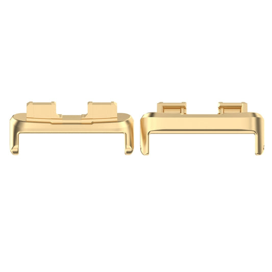 For Huawei Band 8 1 Pair Stainless steel Metal Watch Band Connector(Gold) -  by PMC Jewellery | Online Shopping South Africa | PMC Jewellery