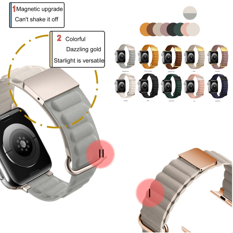 Magnetic Reverse Buckle Watch Band For Apple Watch Series 8&7 41mm(Starlight) - Smart Wear by PMC TechLife | Online Shopping South Africa | PMC TechLife