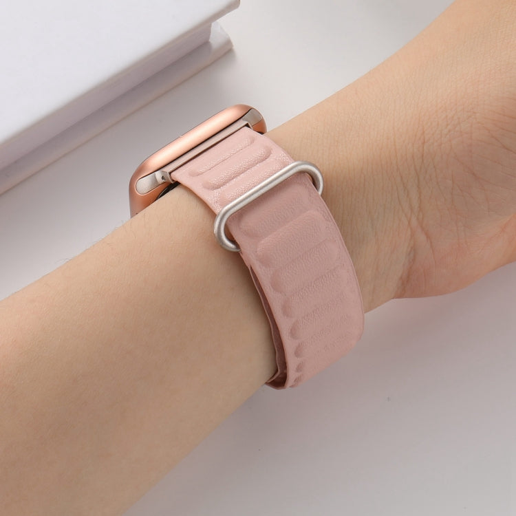 Magnetic Reverse Buckle Watch Band For Apple Watch Series 8&7 45mm(Pink) - Smart Wear by PMC TechLife | Online Shopping South Africa | PMC TechLife