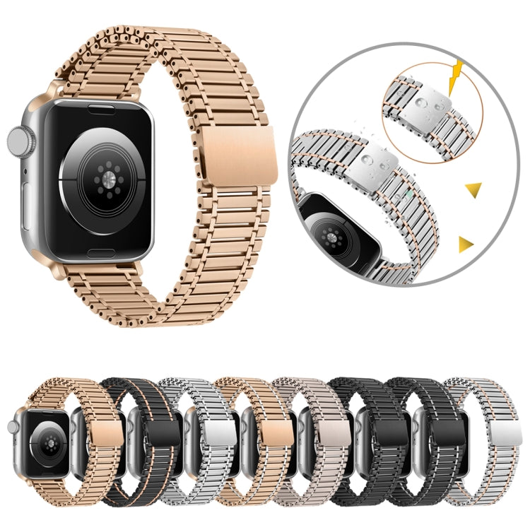 Chain Magnetic Stainless Steel Watch Band For Apple Watch Ultra 49mm / Series 8&7 45mm / SE 2&6&SE&5&4 44mm / 3&2&1 42mm(Starlight Color) - Smart Wear by PMC Jewellery | Online Shopping South Africa | PMC Jewellery
