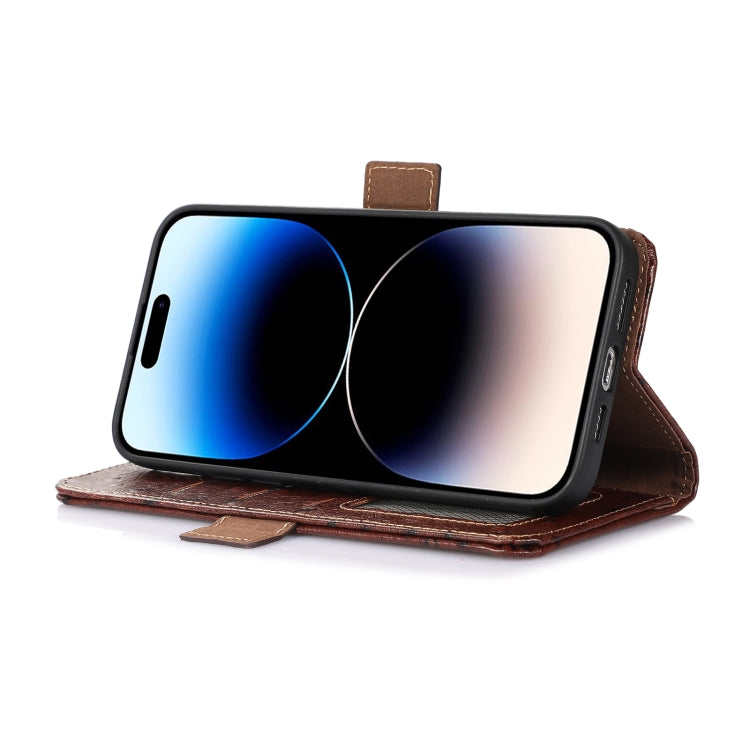 For Xiaomi 13 Ultra Ostrich Pattern Genuine Leather RFID Phone Case(Coffee) - 13 Ultra Cases by PMC TechLife | Online Shopping South Africa | PMC TechLife
