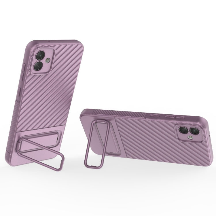 For Samsung Galaxy A04 4G Wavy Texture TPU Phone Case with Lens Film(Purple) - free shipping - PMC TechLife - Order now!