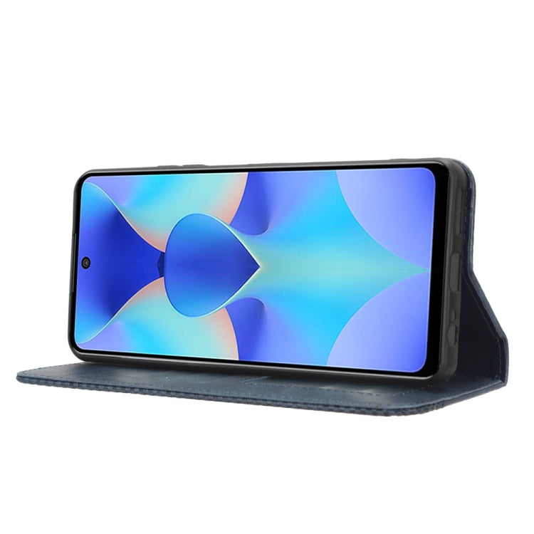 For Tecno Spark 10 Pro / K17 Magnetic Buckle Retro Texture Leather Phone Case(Blue) - free shipping - PMC TechLife - Order now!