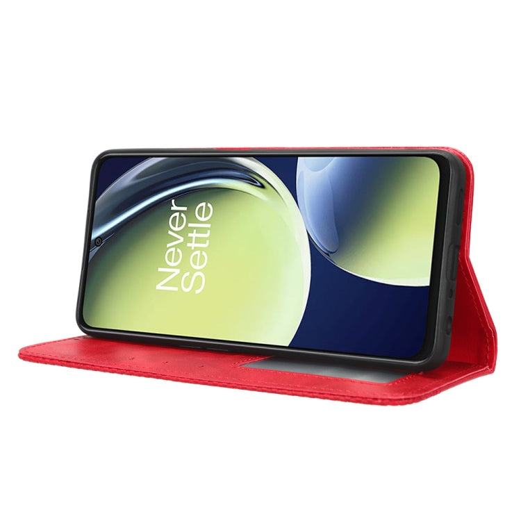 For OnePlus Nord CE 3 Lite Magnetic Buckle Retro Texture Leather Phone Case(Red) - free shipping - PMC TechLife - Order now!
