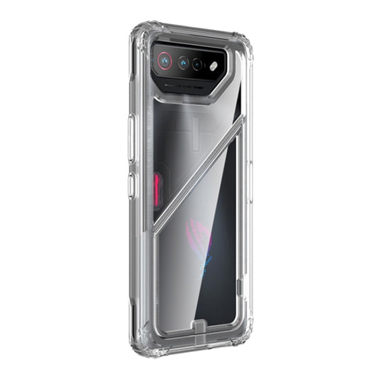 For Asus ROG Phone 7 / 7 Ultimate PC + TPU Shockproof Phone Case with Magnetic Holder(Translucent) - ASUS Cases by PMC Jewellery | Online Shopping South Africa | PMC Jewellery